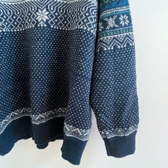 Vintage DALE of Norway Authentic Wool Knitwear Ski Winter Outdoor Blue Sweater L - Picture 3 of 11